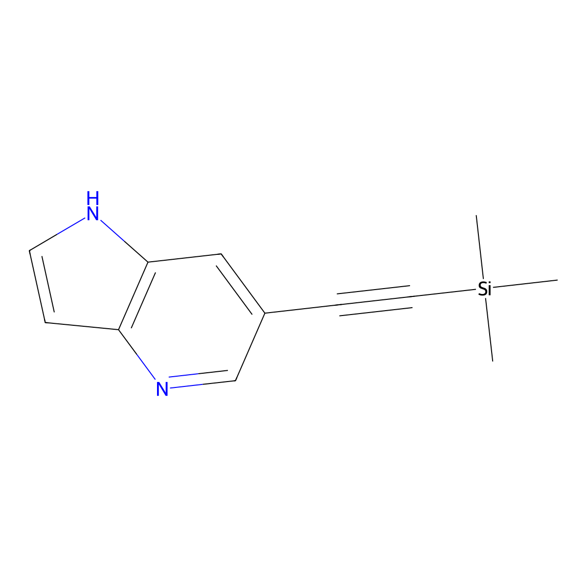 6-((trimethylsilyl)ethynyl)-1H-pyrrolo[3,2-b]pyridine molecular structure, CAS 1802045-36-8