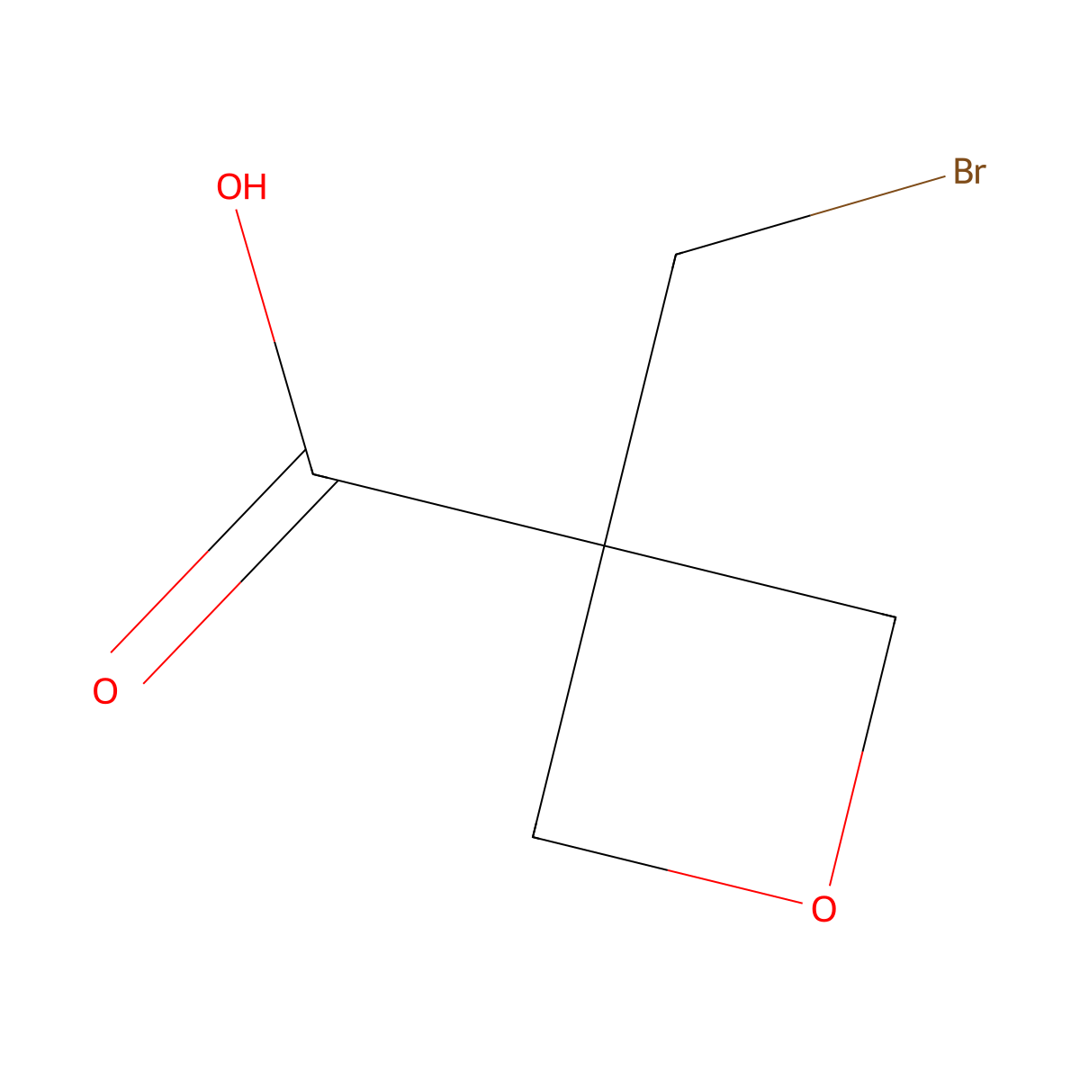 3-(Bromomethyl)oxetane-3-carboxylic acid molecular structure, CAS 1802048-89-0