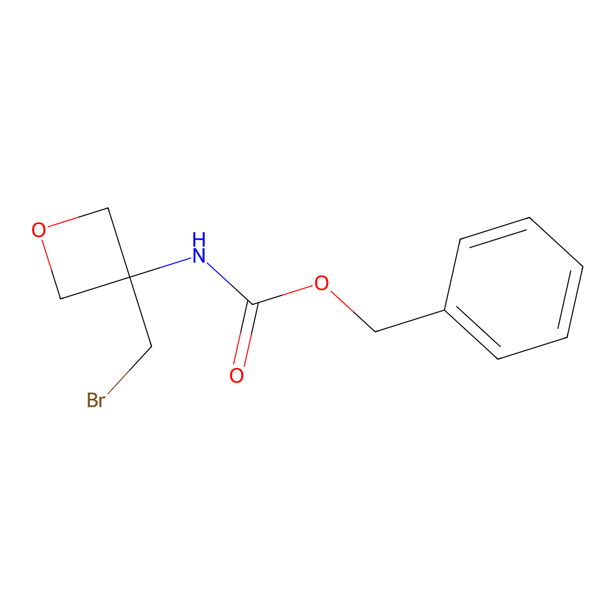 benzyl N-[3-(bromomethyl)oxetan-3-yl]carbamate molecular structure, CAS 1802048-92-5