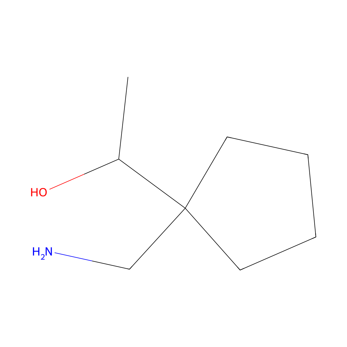 1-(1-(Aminomethyl)cyclopentyl)ethanol molecular structure, CAS 180205-24-7