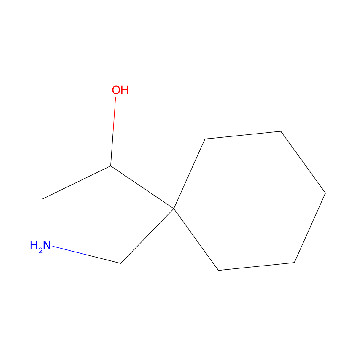 1-[1-(Aminomethyl)cyclohexyl]ethan-1-ol molecular structure, CAS 180205-25-8