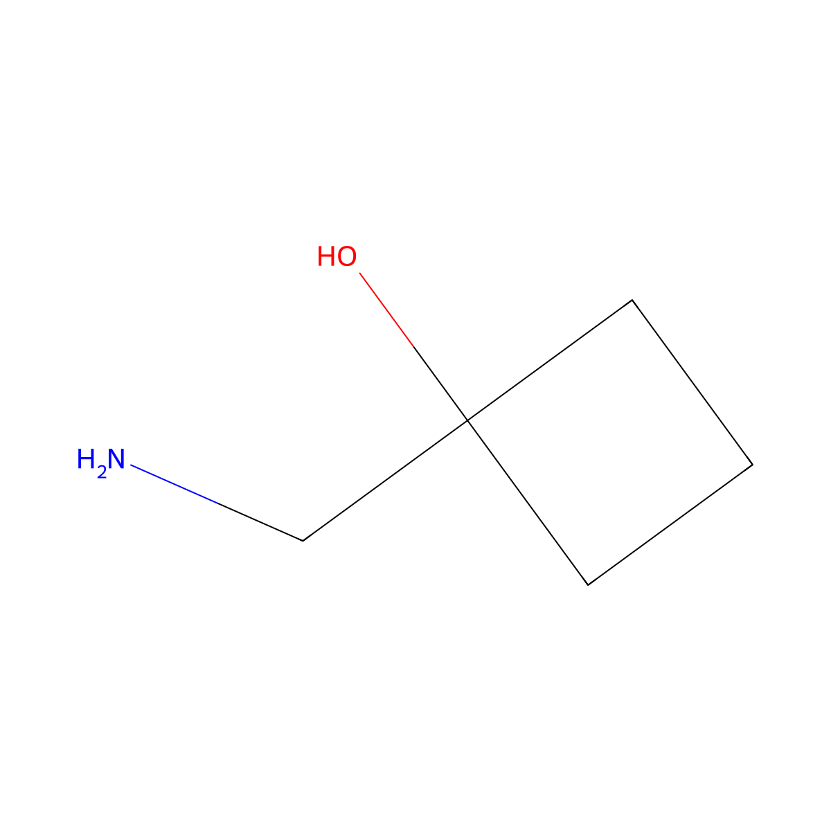 1-(Aminomethyl)cyclobutan-1-ol molecular structure, CAS 180205-28-1