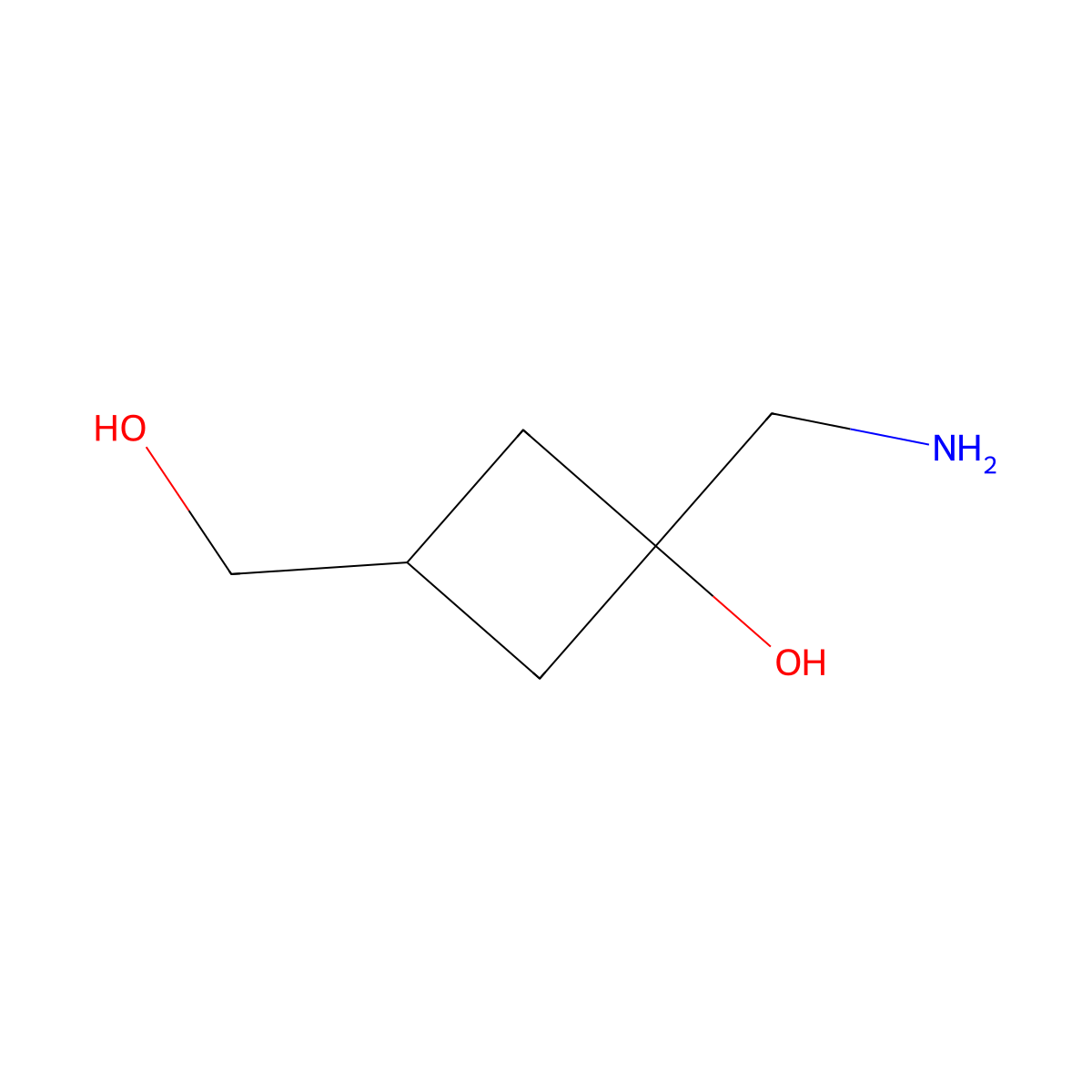 1-(Aminomethyl)-3-(hydroxymethyl)cyclobutan-1-ol molecular structure, CAS 180205-29-2