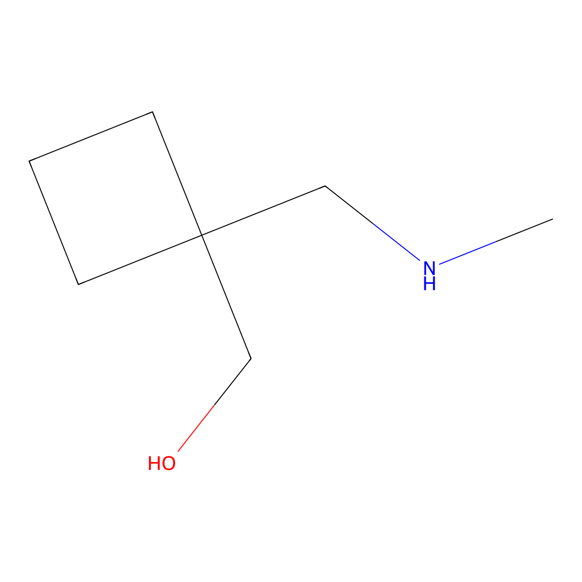 (1-((Methylamino)methyl)cyclobutyl)methanol molecular structure, CAS 180205-31-6