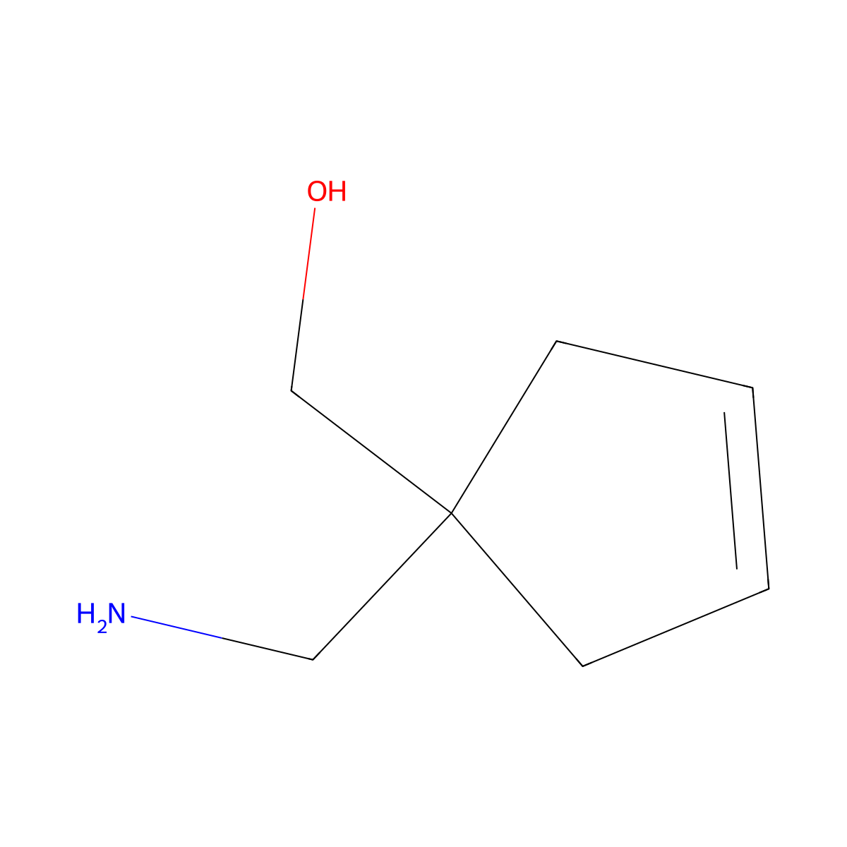 [1-(Aminomethyl)cyclopent-3-en-1-yl]methanol molecular structure, CAS 180205-36-1