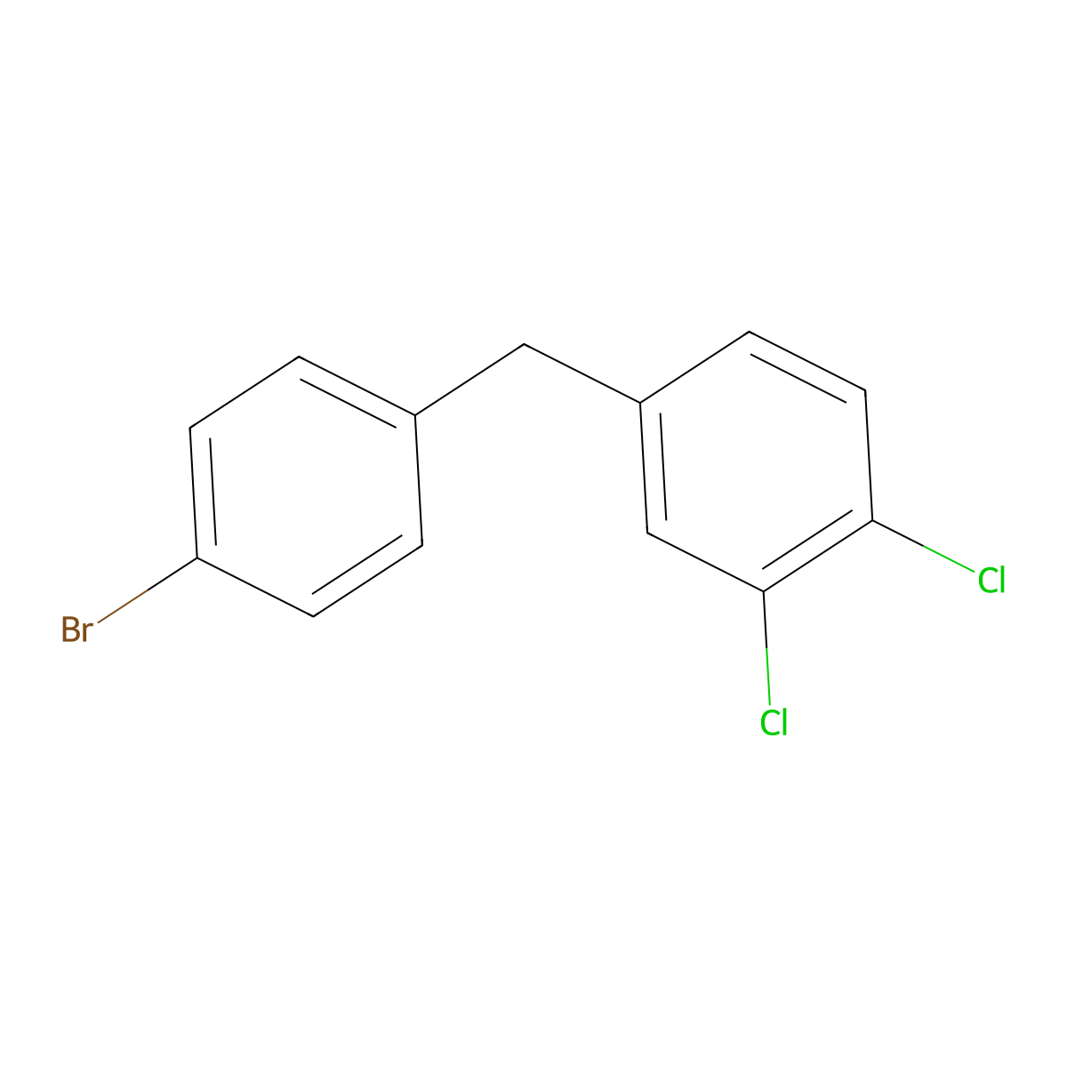 4-(4-Bromobenzyl)-1,2-dichlorobenzene molecular structure, CAS 1802075-54-2
