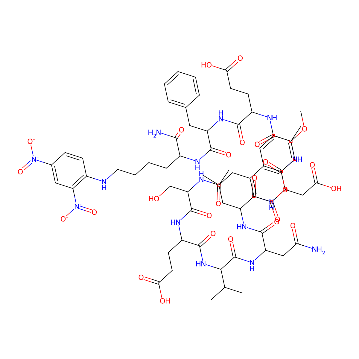 Mca-SEVNLDAEFK(Dnp)-NH2 molecular structure, CAS 1802078-32-5