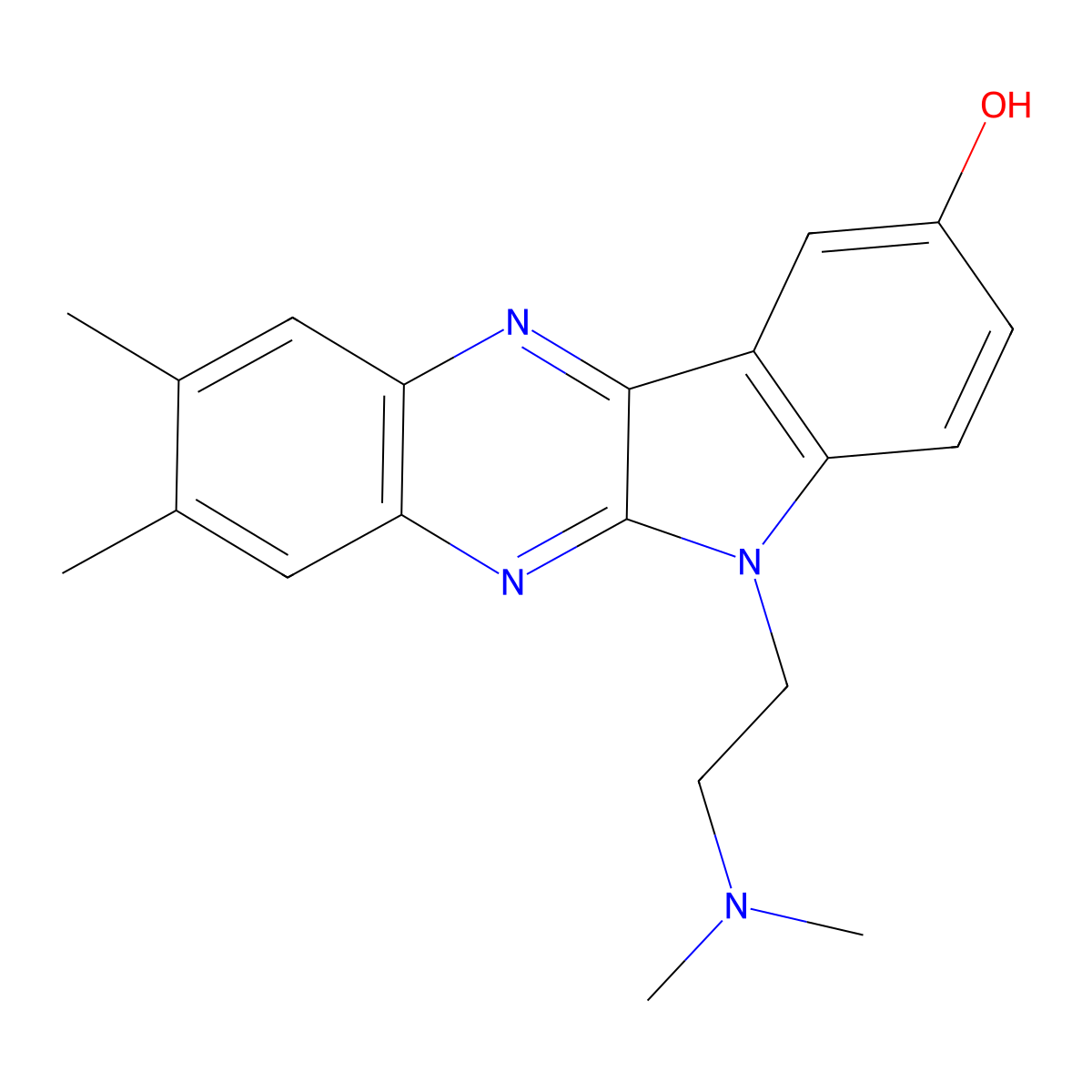 6H-Indolo[2,3-b]quinoxaline-6-ethanamine,N,N,2,3-tetramethyl- molecular structure, CAS 180208-84-8