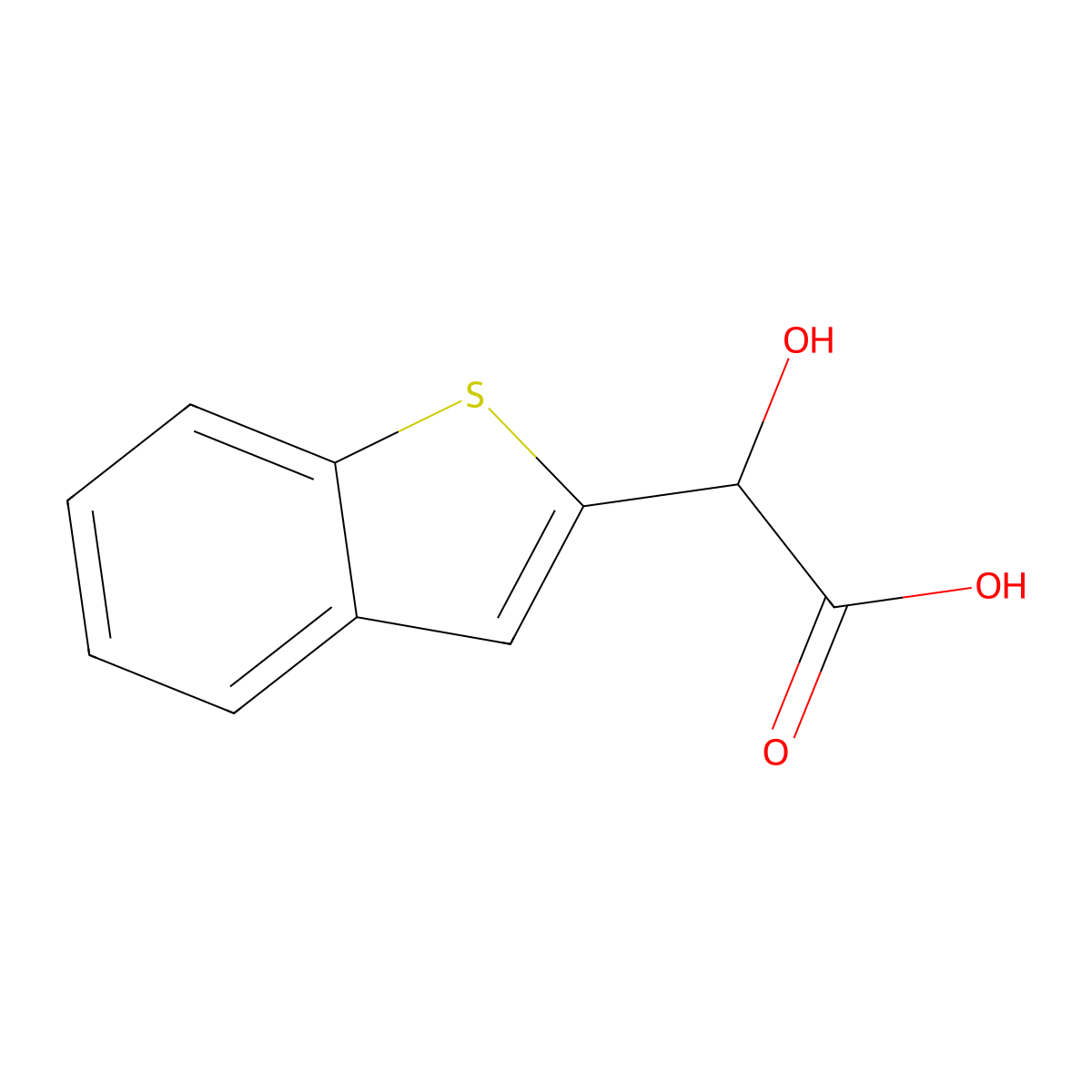 2-(1-Benzothiophen-2-yl)-2-hydroxyacetic acid molecular structure, CAS 18021-48-2