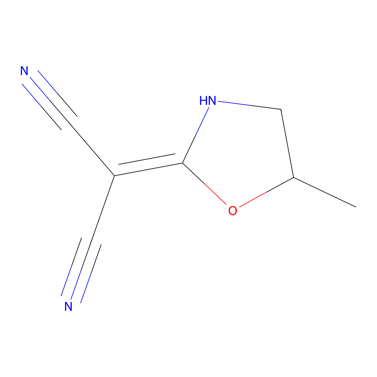 2-(5-Methyl-1,3-oxazolidin-2-ylidene)malononitrile molecular structure, CAS 1802144-25-7