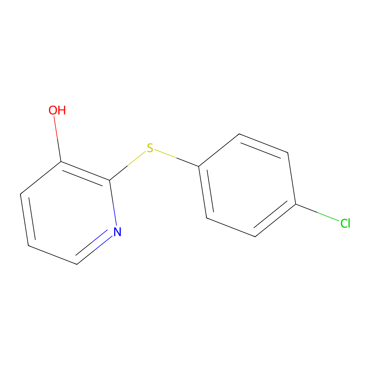 2-[(4-Chlorophenyl)sulfanyl]-3-pyridinol molecular structure, CAS 1802144-58-6