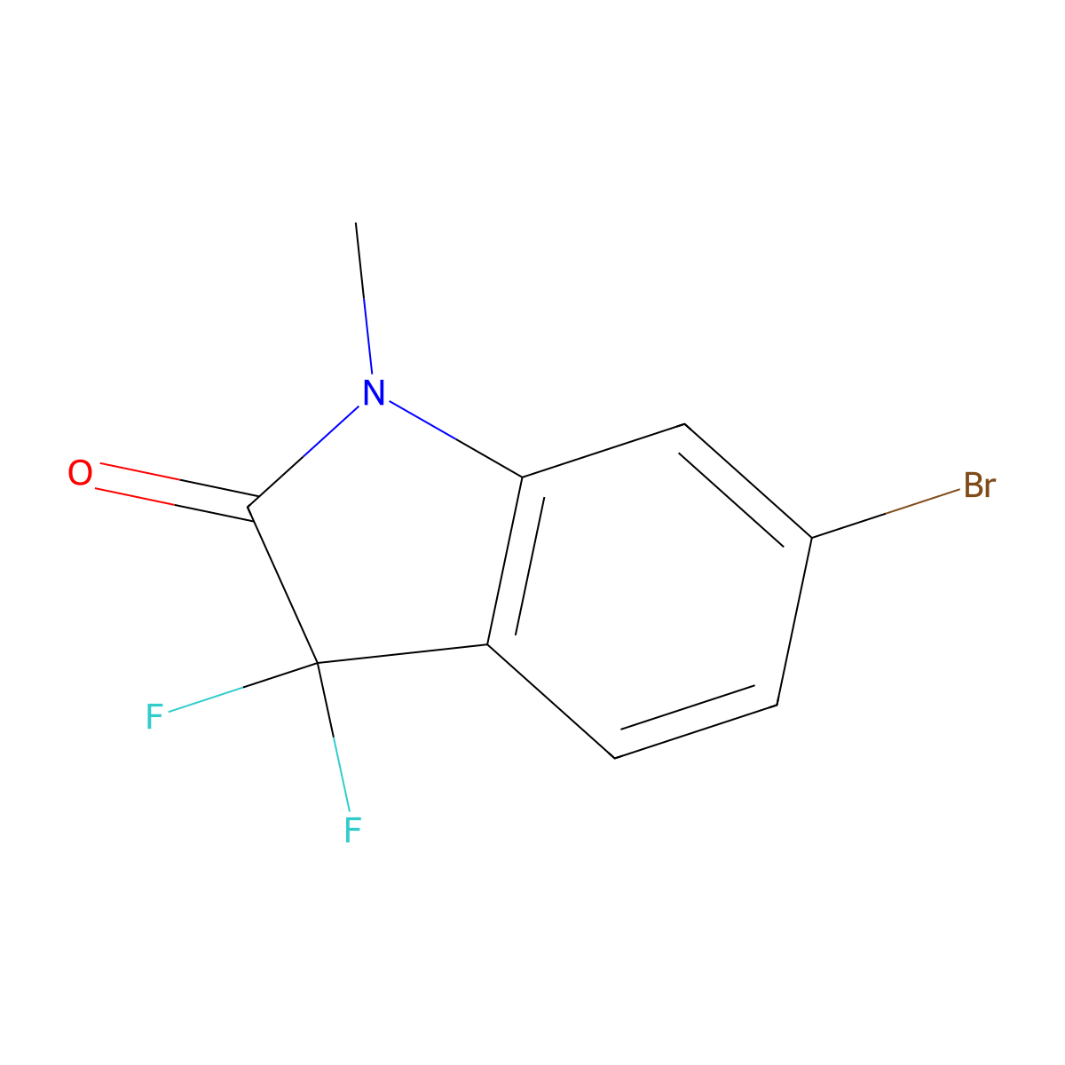 6-Bromo-3,3-difluoro-1-methylindolin-2-one molecular structure, CAS 1802149-36-5