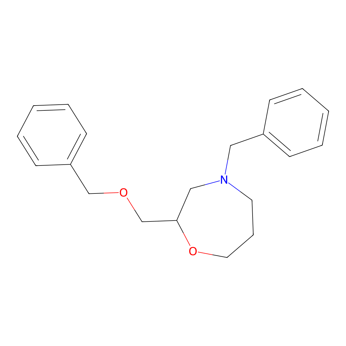 (2S)-4-benzyl-2-(benzyloxymethyl)-1,4-oxazepane molecular structure, CAS 1802150-08-8