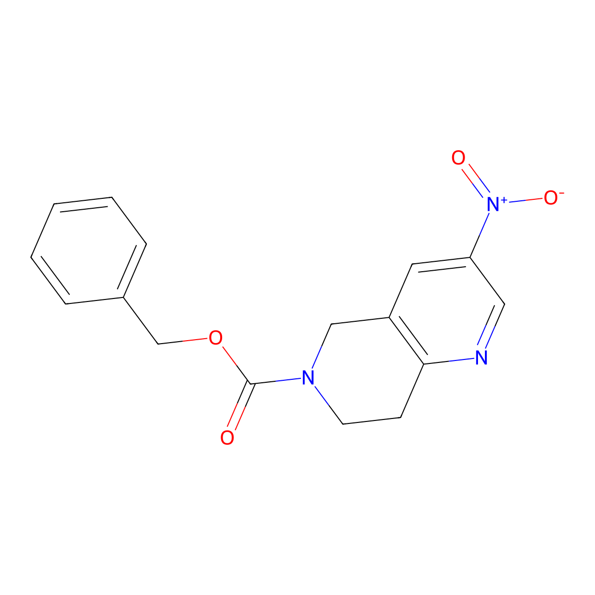 Benzyl 3-nitro-7,8-dihydro-1,6-naphthyridine-6(5H)-carboxylate molecular structure, CAS 1802152-61-9