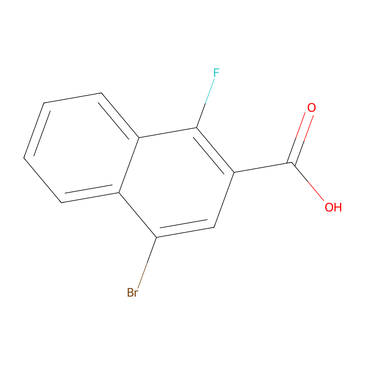 4-Bromo-1-fluoro-2-naphthoic acid molecular structure, CAS 1802154-58-0