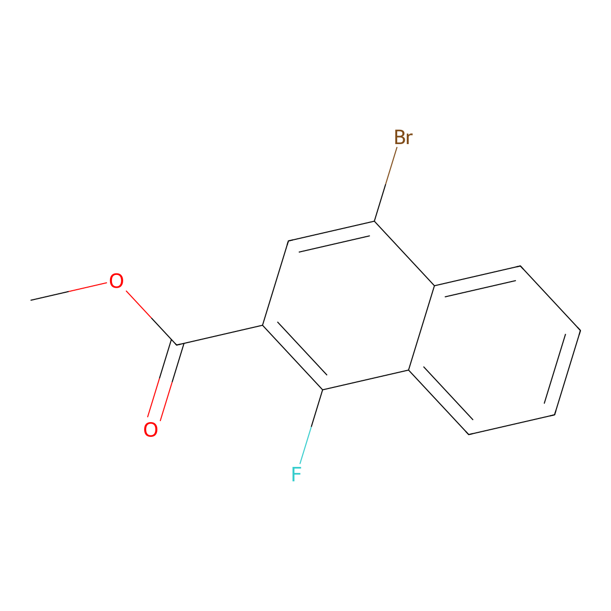 Methyl 4-bromo-1-fluoro-2-naphthoate molecular structure, CAS 1802154-59-1