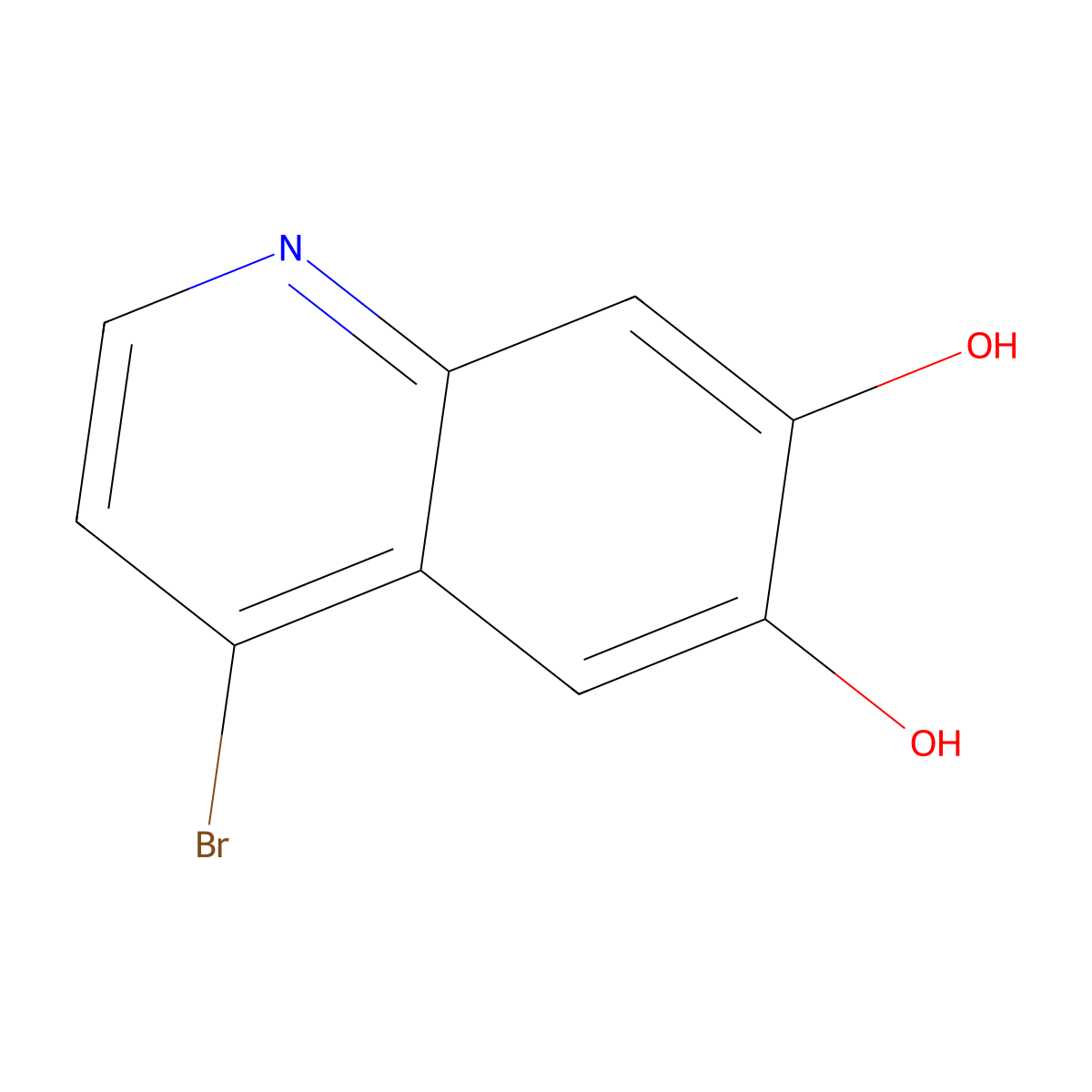 4-Bromoquinoline-6,7-diol molecular structure, CAS 1802168-61-1