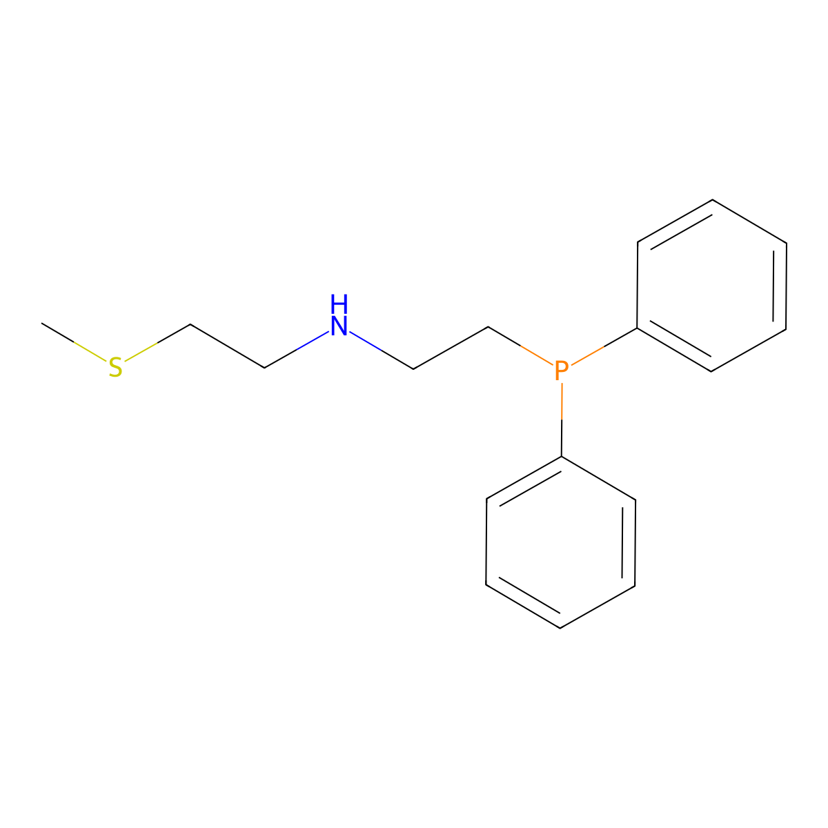 N-[2-(Diphenylphosphino)ethyl]-2-(methylthio)-ethanamine molecular structure, CAS 1802182-42-8