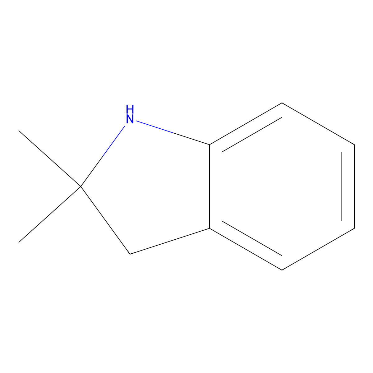 2,2-dimethyl-2,3-dihydro-1H-indole molecular structure, CAS 18023-30-8