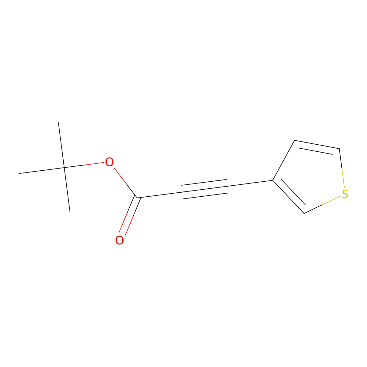 Tert-butyl 3-(thiophen-3-yl)prop-2-ynoate molecular structure, CAS 1802305-46-9