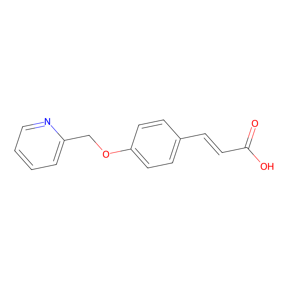 (2E)-3-[4-(pyridin-2-ylmethoxy)phenyl]acrylic acid molecular structure, CAS 1802318-95-1