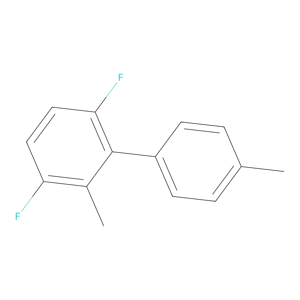 3,6-Difluoro-2,4'-dimethyl-1,1'-biphenyl molecular structure, CAS 1802329-28-7