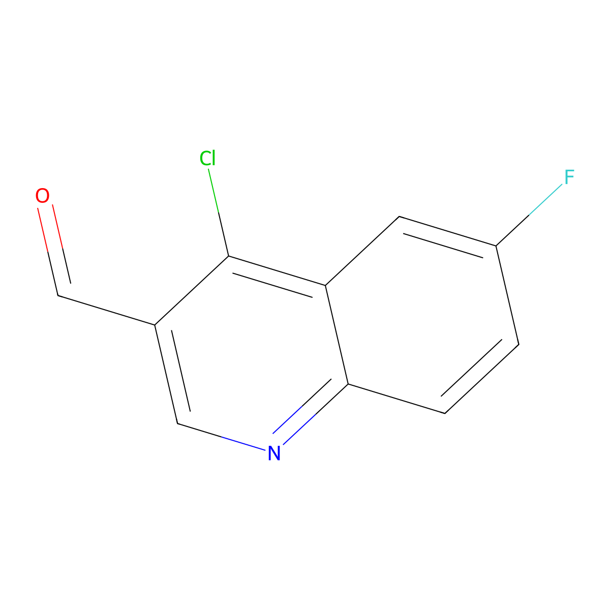 4-Chloro-6-fluoroquinoline-3-carbaldehyde molecular structure, CAS 1802330-34-2