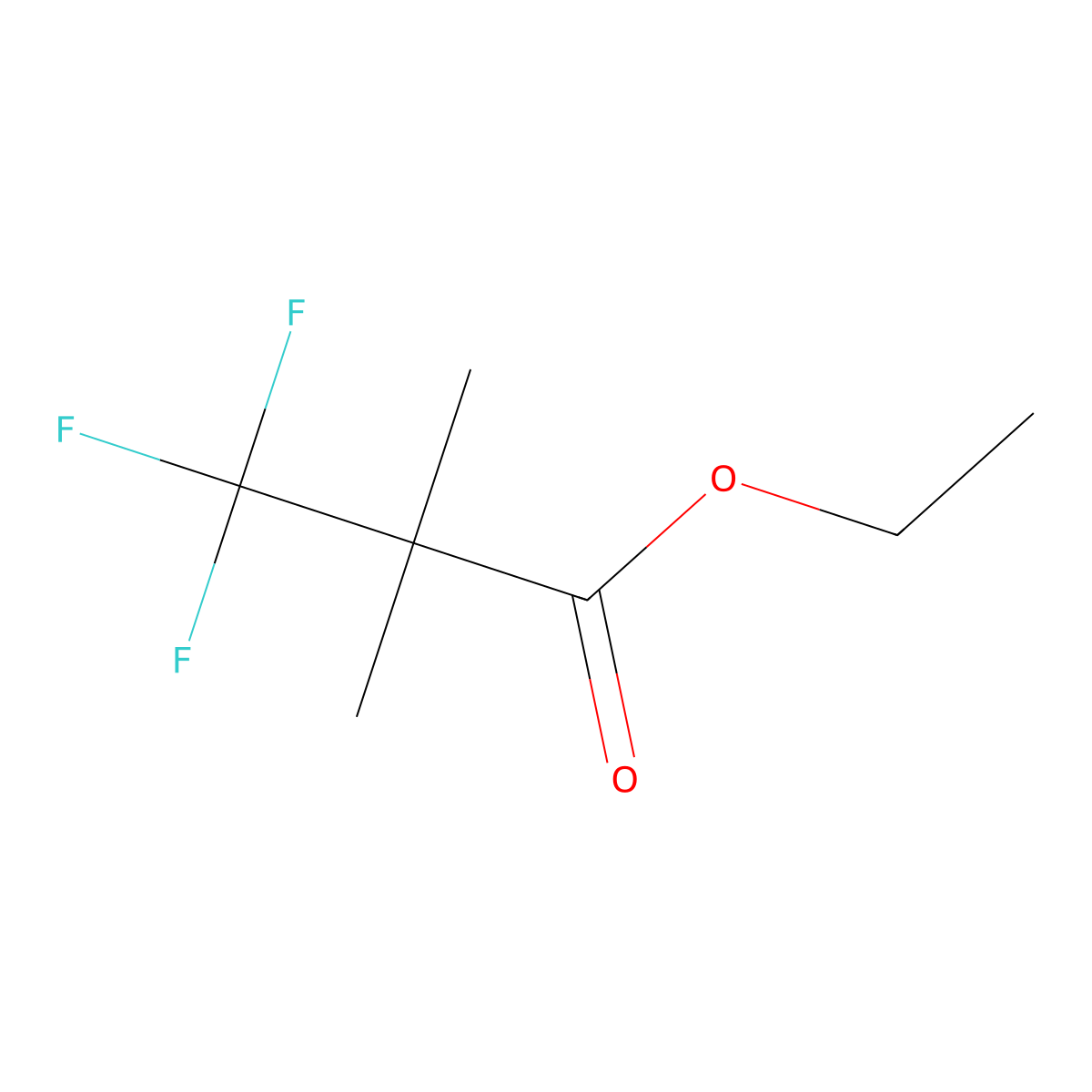 Ethyl 3,3,3-trifluoro-2,2-dimethylpropanoate molecular structure, CAS 1802338-28-8