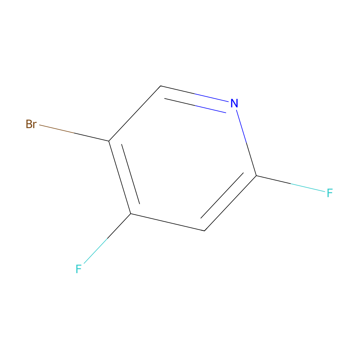 5-Bromo-2,4-difluoropyridine molecular structure, CAS 1802338-36-8