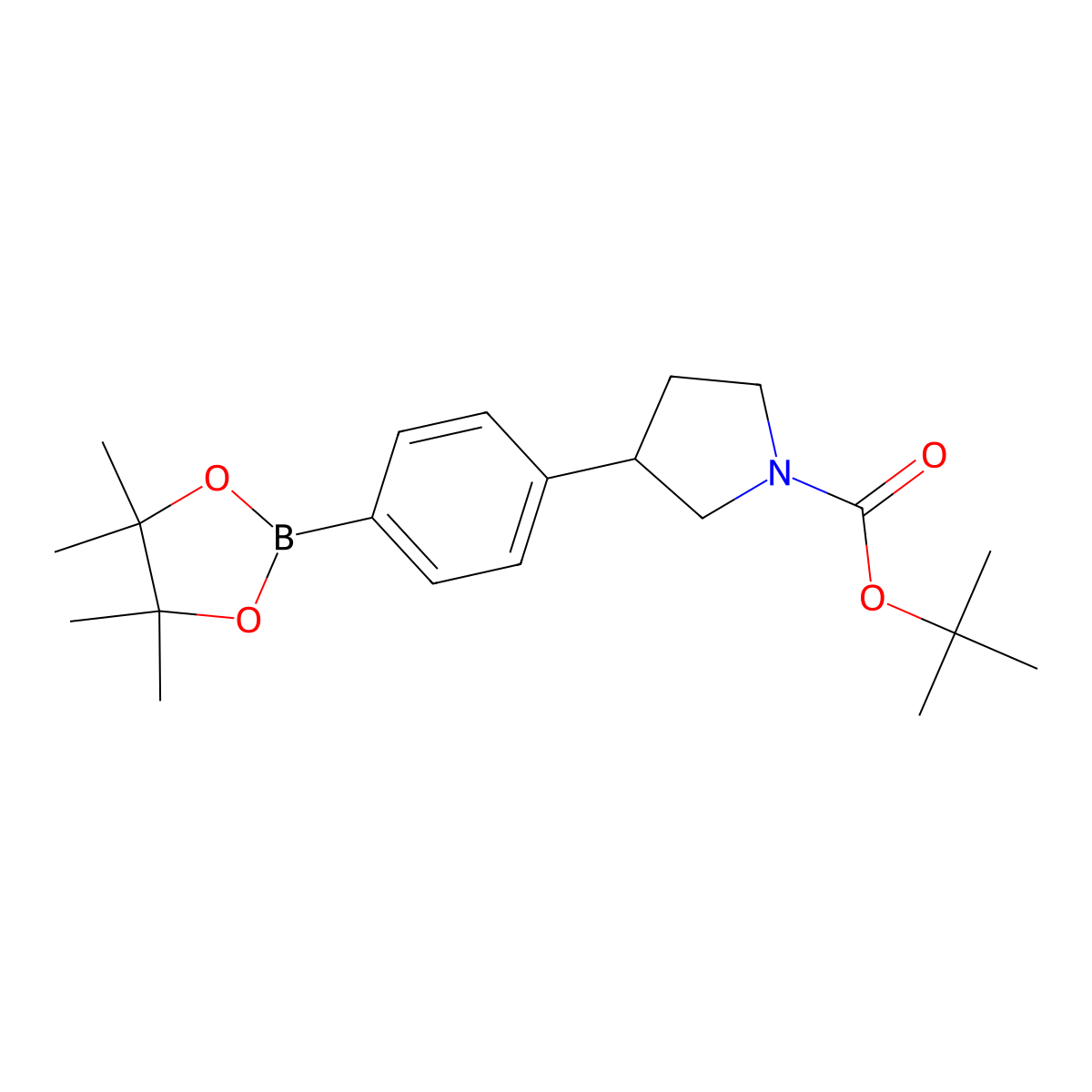 4-(N-Boc-Pyrrolidin-3-yl)phenylboronic acid pinacol ester molecular structure, CAS 1802370-70-2