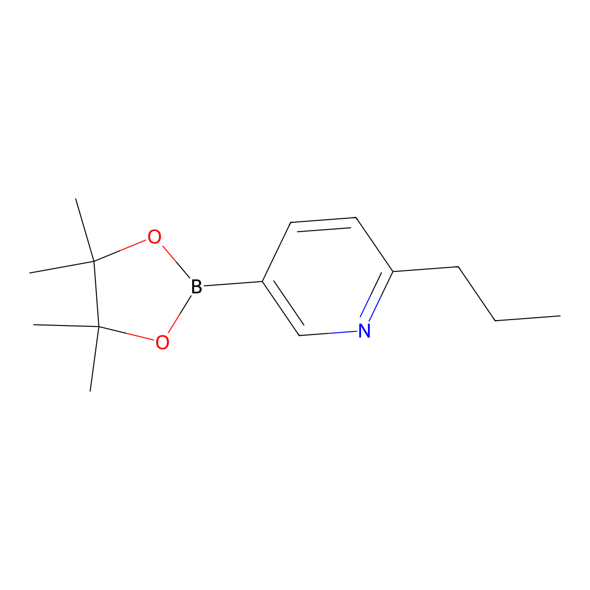 2-Propyl-5-(4,4,5,5-tetramethyl-1,3,2-dioxaborolan-2-yl)pyridine molecular structure, CAS 1802375-93-4