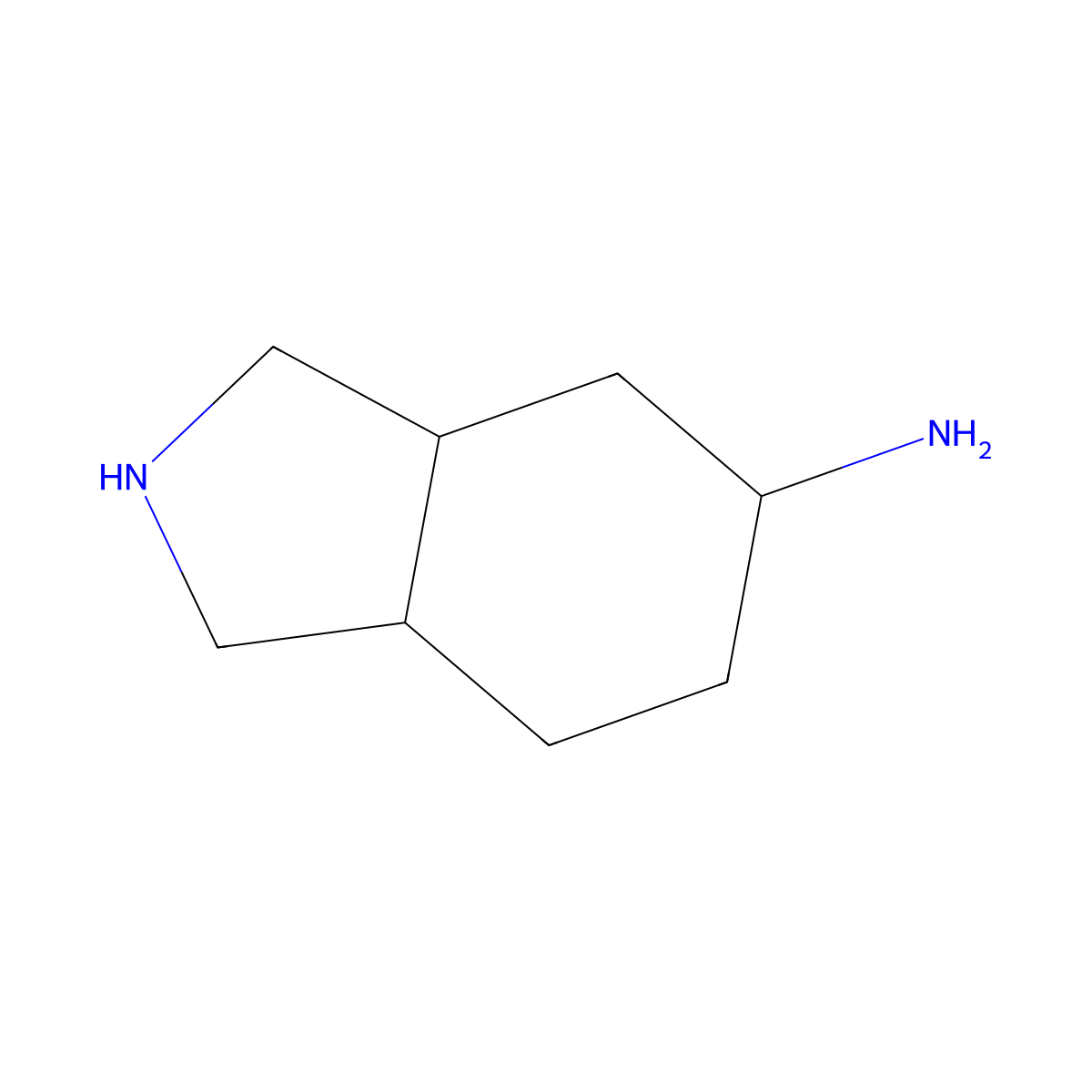 octahydro-1H-isoindol-5-amine molecular structure, CAS 1802376-21-1