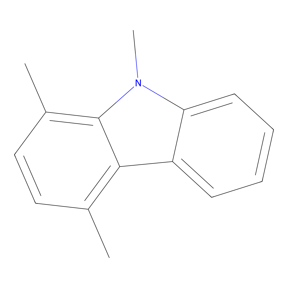 Carbazole, 1,4,9-trimethyl- molecular structure, CAS 18024-11-8