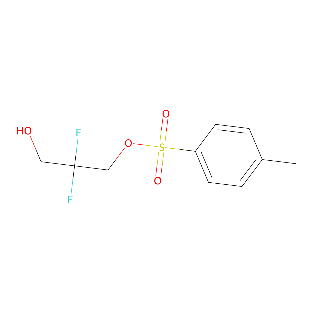 2,2-Difluoro-3-hydroxypropyl 4-methylbenzenesulfonate molecular structure, CAS 1802413-54-2