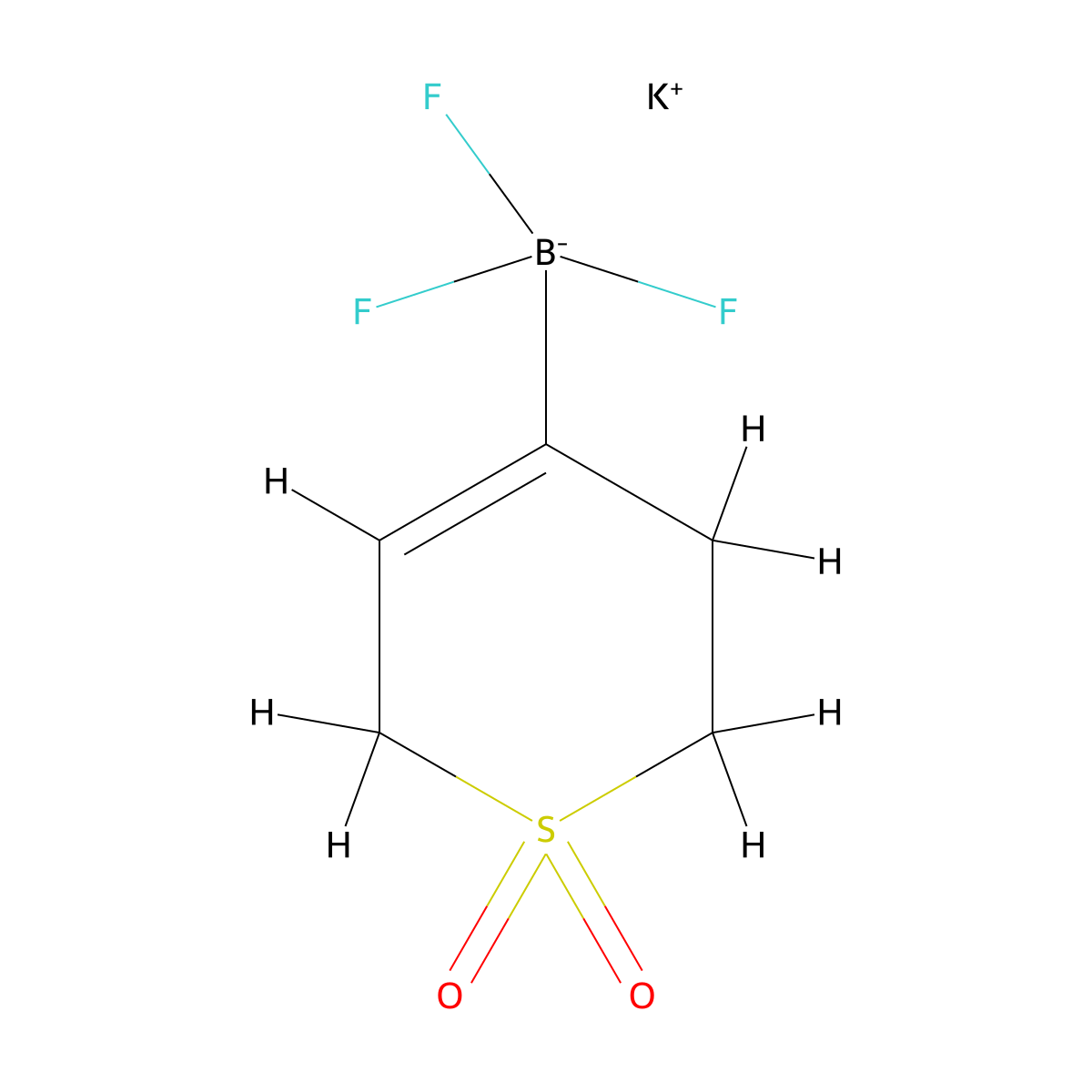 potassium (1,1-dioxo-3,6-dihydro-2H-1lambda6-thiopyran-4-yl)trifluoroboranuide molecular structure, CAS 1802417-90-8