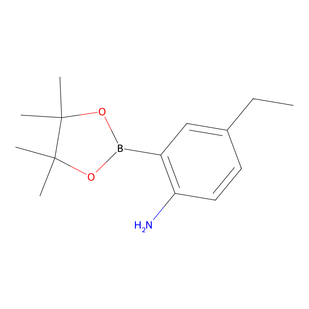 4-Ethyl-2-(tetramethyl-1,3,2-dioxaborolan-2-yl)aniline molecular structure, CAS 1802433-36-8