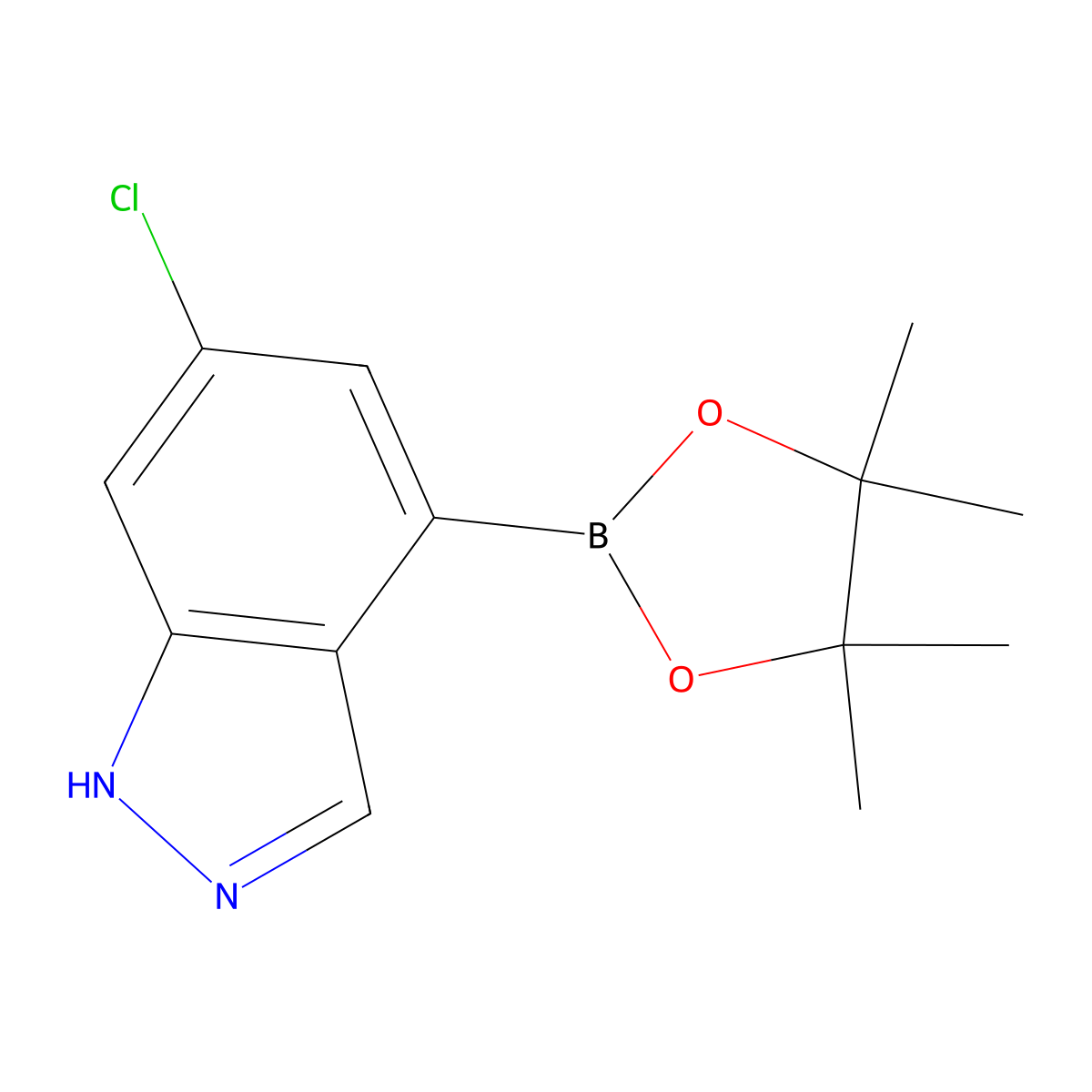 6-Chloro-4-(4,4,5,5-tetramethyl-1,3,2-dioxaborolan-2-yl)-1H-indazole molecular structure, CAS 1802433-98-2