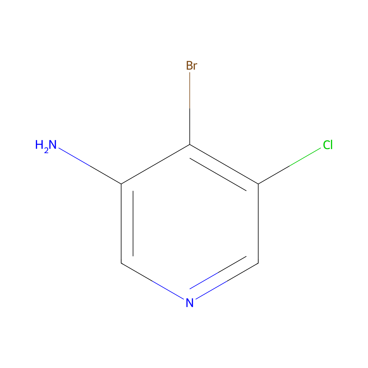 4-Bromo-5-chloropyridin-3-amine molecular structure, CAS 1802434-30-5