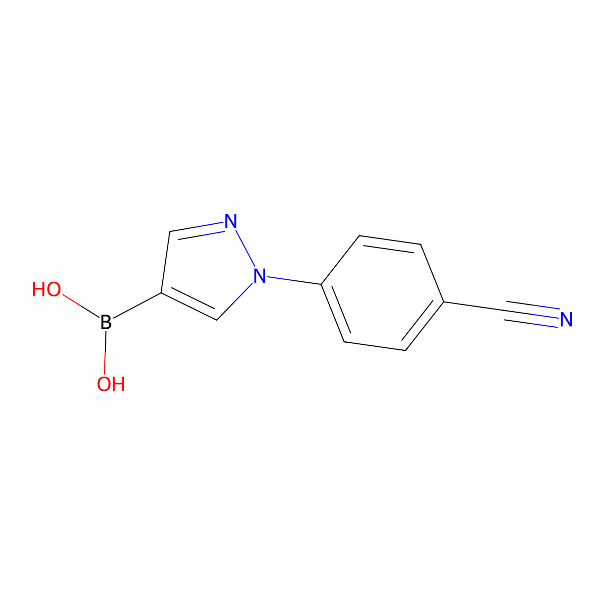 (1-(4-Cyanophenyl)-1H-pyrazol-4-yl)boronic acid molecular structure, CAS 1802481-33-9