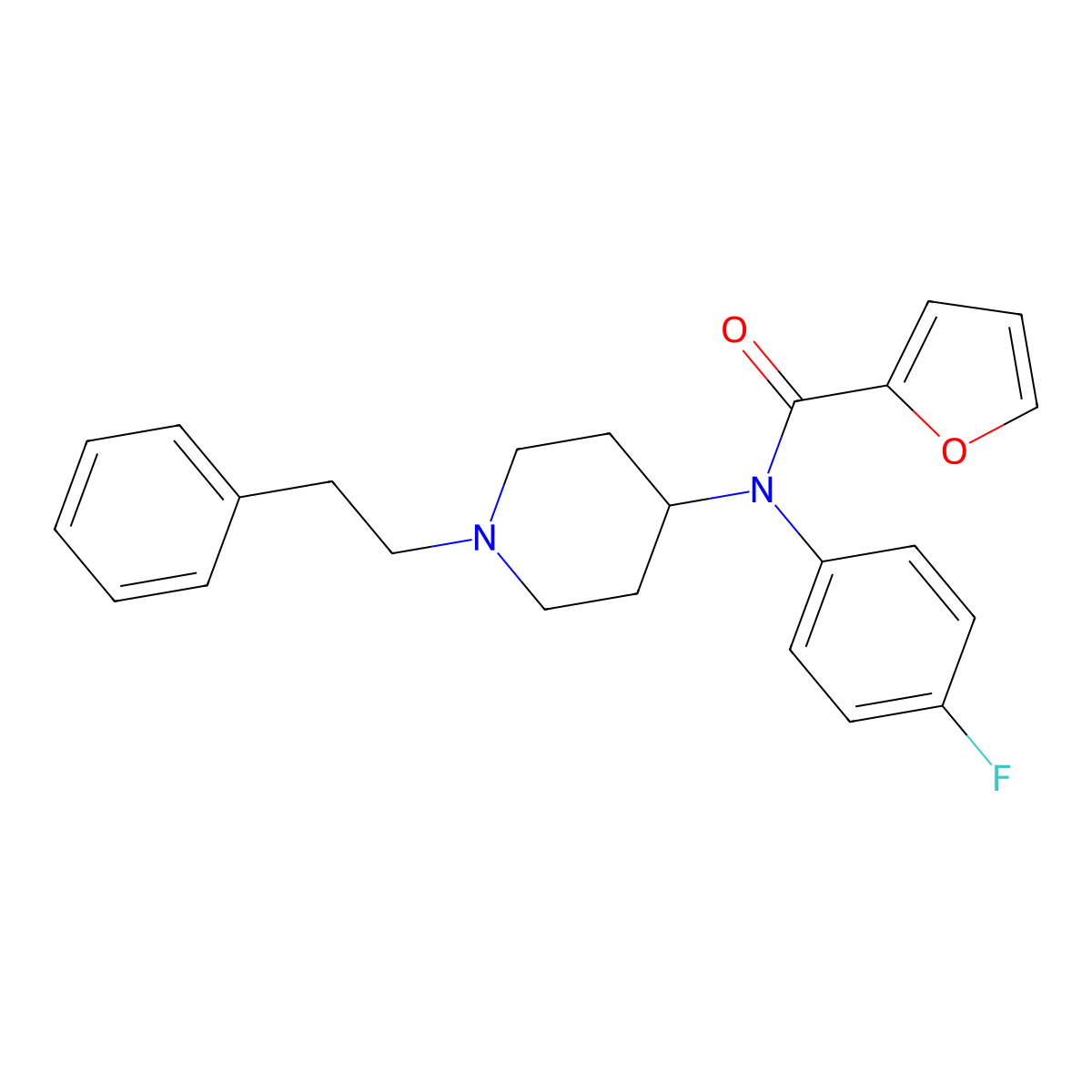 4-Fluorofuranyl fentanyl molecular structure, CAS 1802489-71-9