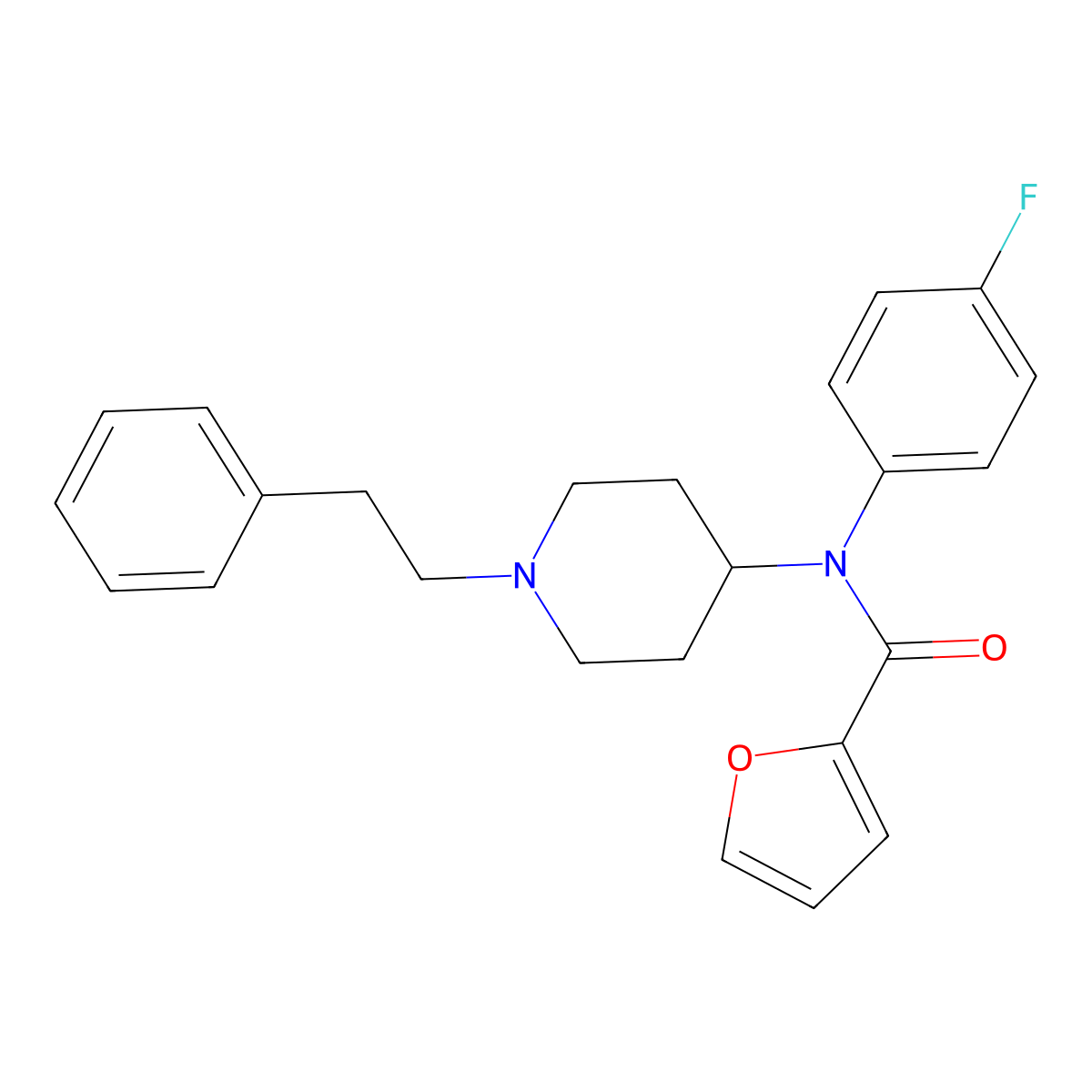 4-Fluorofuranyl fentanyl molecular structure, CAS 1802489-71-9