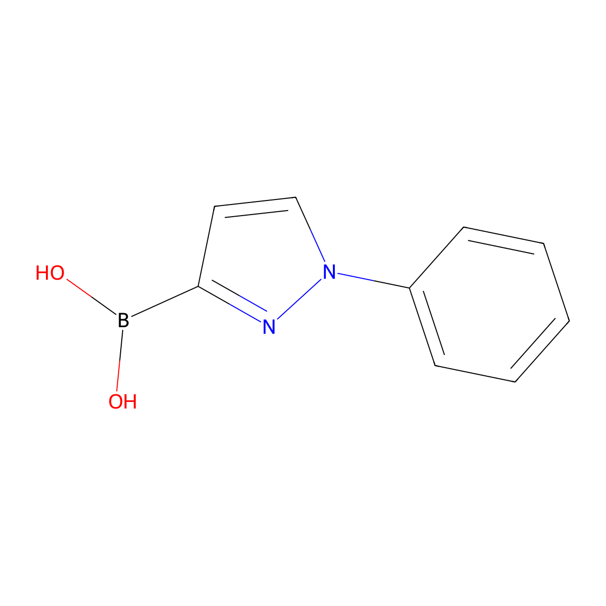 (1-Phenyl-1H-pyrazol-3-yl)boronic acid molecular structure, CAS 1802503-32-7