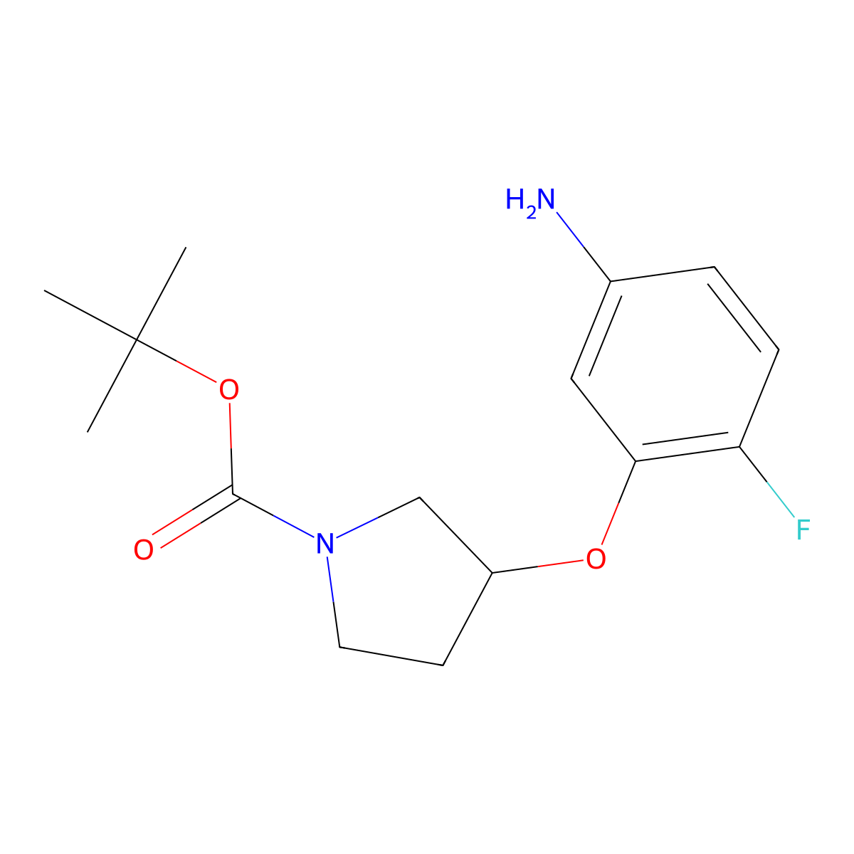 (R)-tert-Butyl 3-(5-amino-2-fluorophenoxy)pyrrolidine-1-carboxylate molecular structure, CAS 1802517-27-6