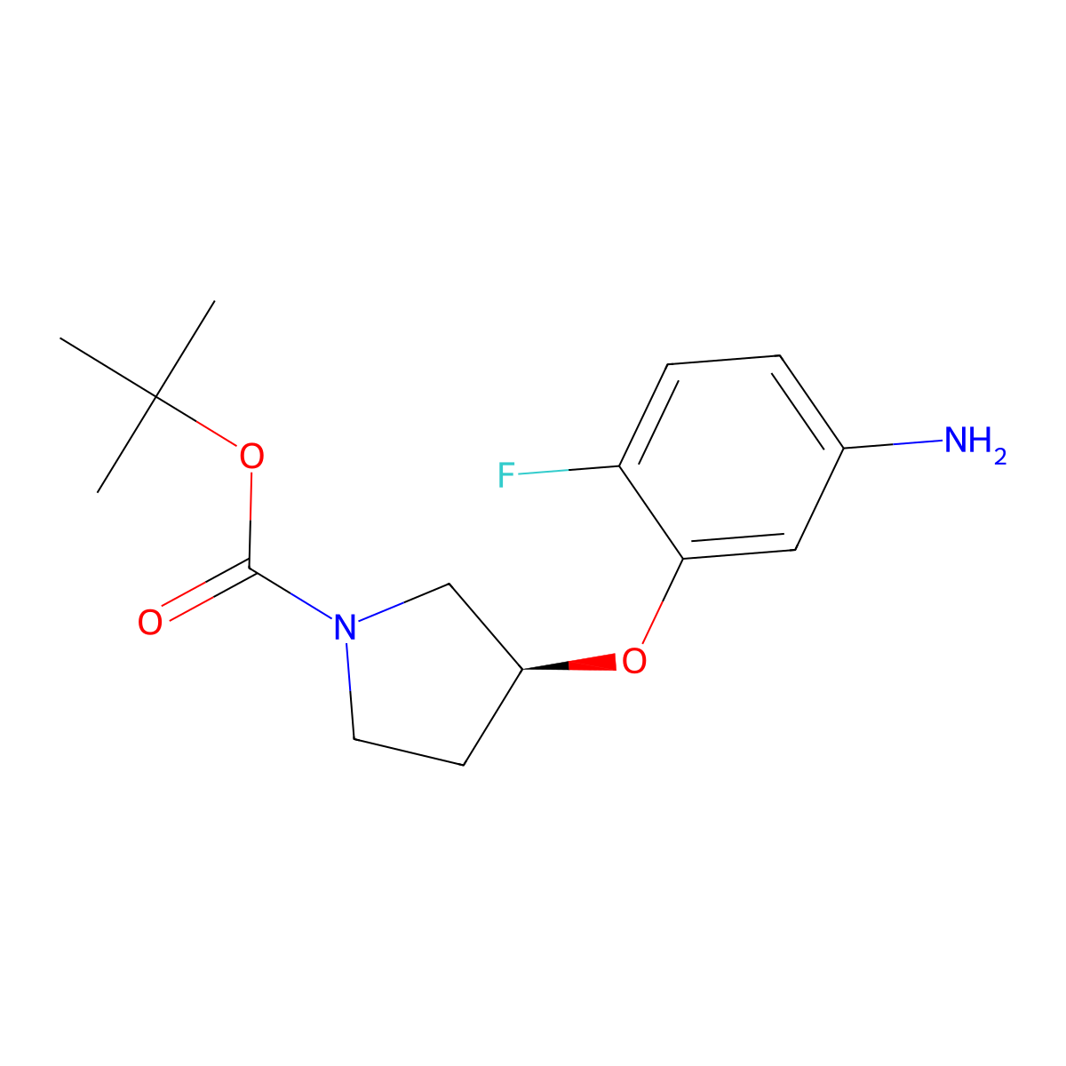 (S)-tert-Butyl 3-(5-amino-2-fluorophenoxy)pyrrolidine-1-carboxylate molecular structure, CAS 1802517-30-1