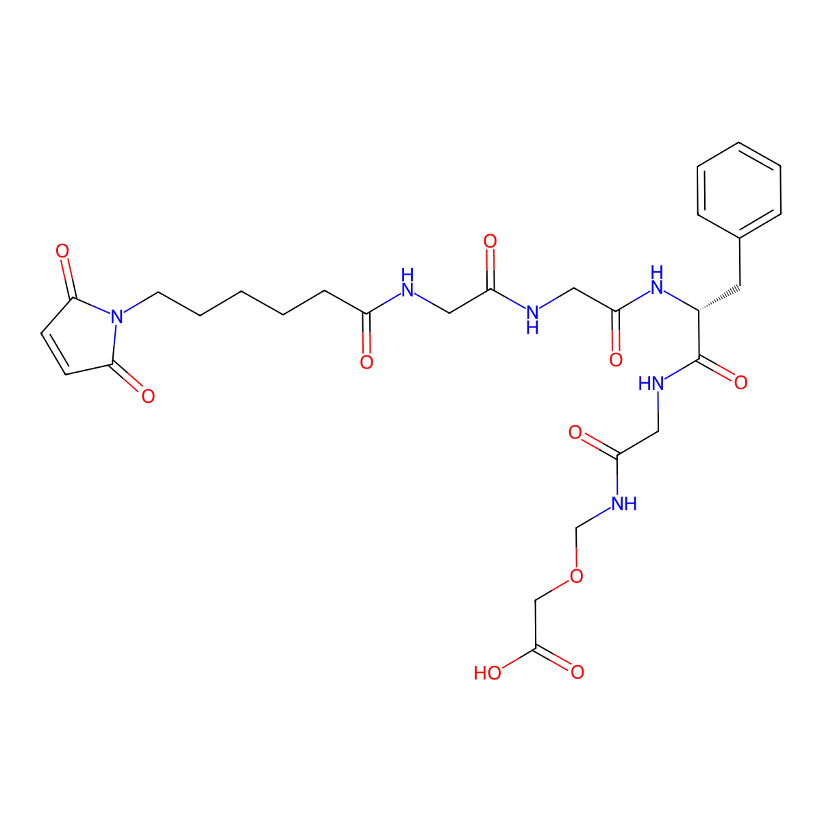 MC-Gly-Gly-{D-Phe}-Gly-NH-CH2-O-CH2COOH molecular structure, CAS 1802520-40-6