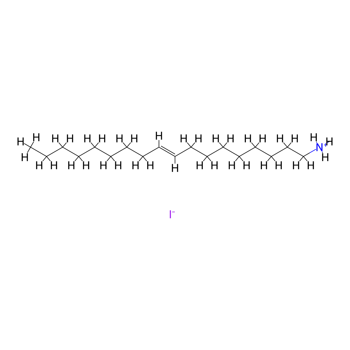 [(E)-octadec-9-enyl]azanium iodide molecular structure, CAS 1802520-56-4