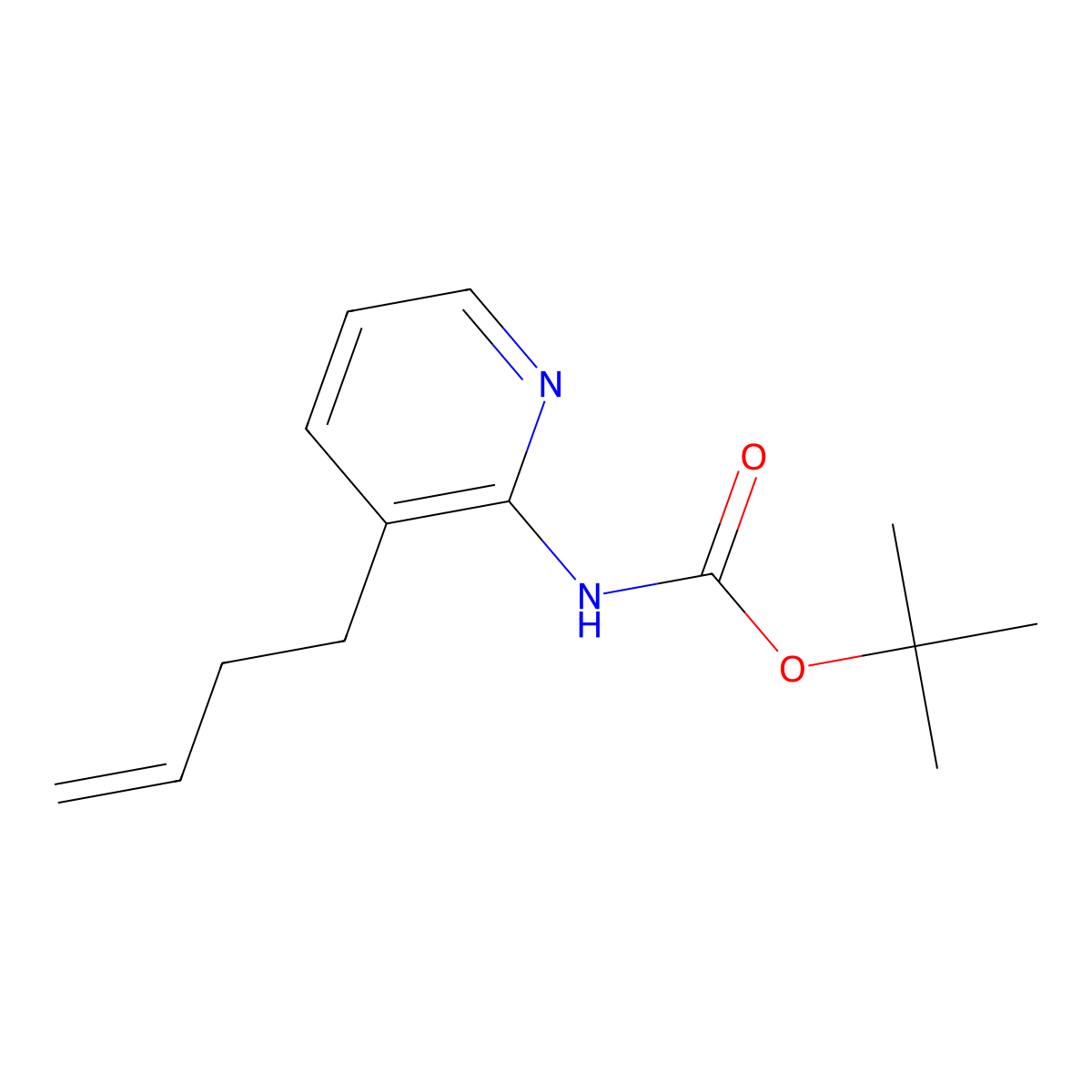 Tert-butyl N-[3-(but-3-EN-1-YL)pyridin-2-YL]carbamate molecular structure, CAS 180253-46-7