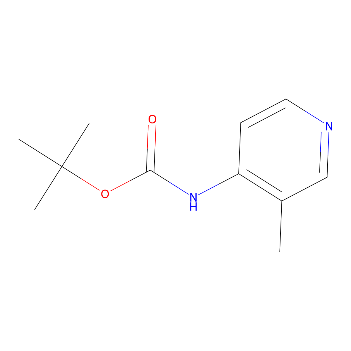 tert-butyl N-(3-methylpyridin-4-yl)carbamate molecular structure, CAS 180253-65-0