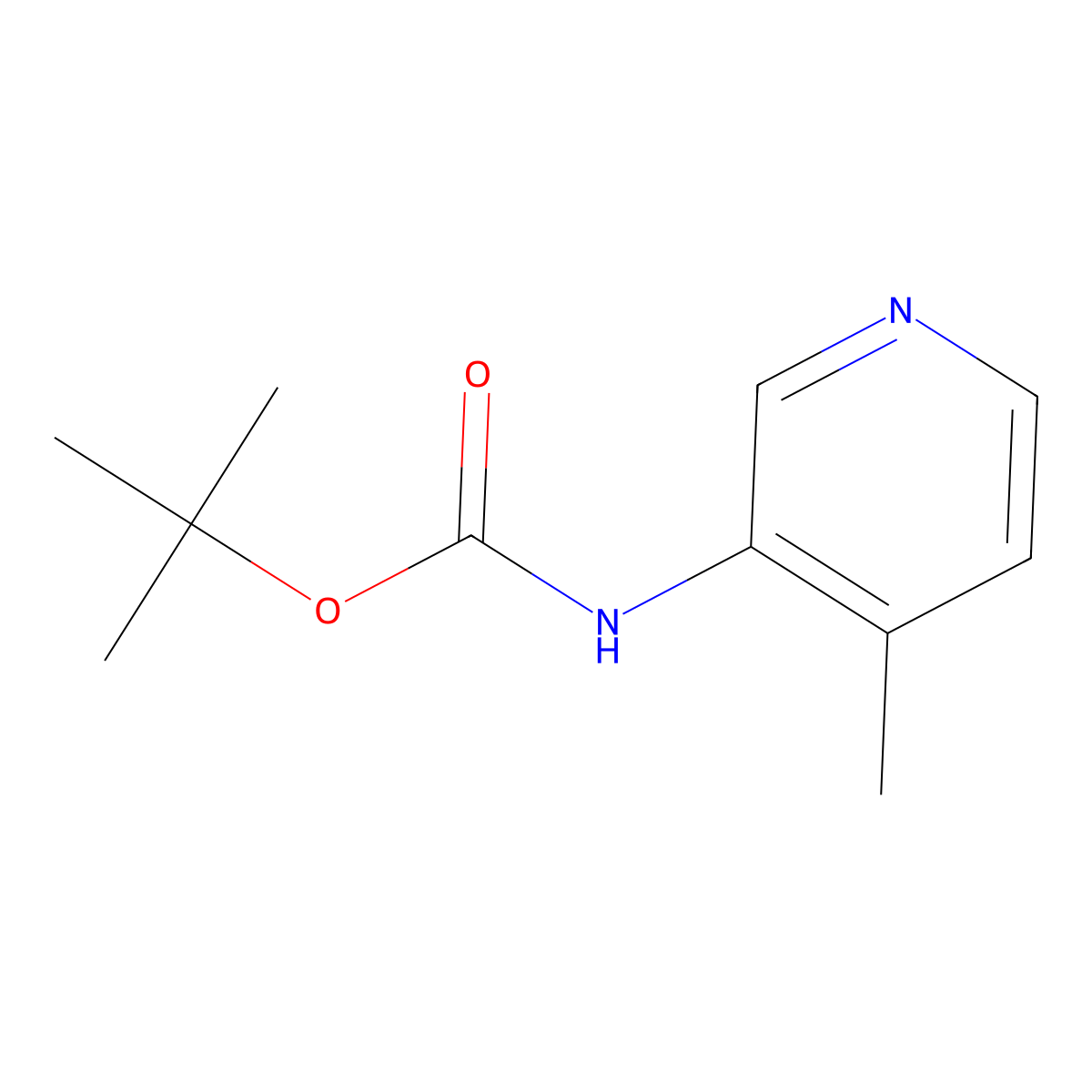 tert-Butyl (4-methylpyridin-3-yl)carbamate molecular structure, CAS 180253-66-1