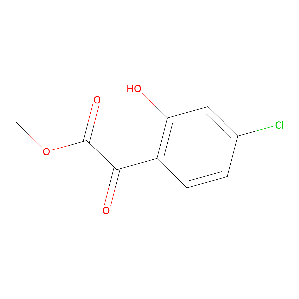 Methyl 2-(4-chloro-2-hydroxyphenyl)-2-oxoacetate molecular structure, CAS 1802549-91-2